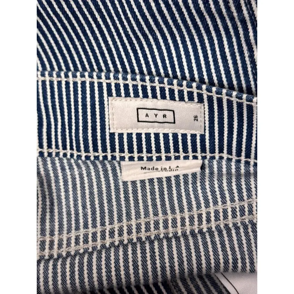 AYR Jeans 26 Womens The Studio Straight Leg Hickory Striped Japanese Denim - Picture 6 of 7